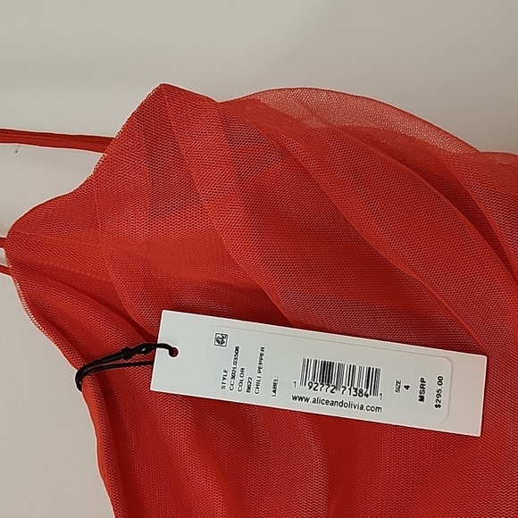 Alice + Olivia Baby Doll CRUZ SPAGHETTI STRAP MINI RUCHED DRESS - Picture 13 of 17